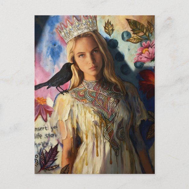 Princess With a Black Bird Postcard (Front)