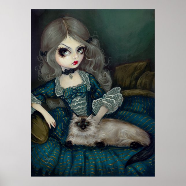Princess with a Himalayan Cat gothic rococo Print (Front)