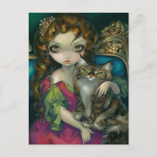 "Princess with a Maine Coon Cat" Postcard (Front)