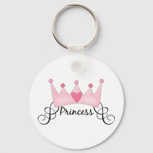 Princess With Crown - Customisable Key Ring