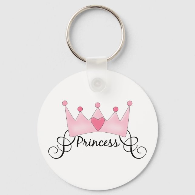 Princess With Crown - Customisable Key Ring (Front)