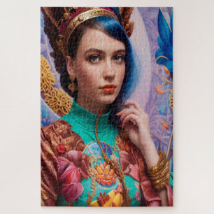 Princess with decorative teal outfit jigsaw puzzle