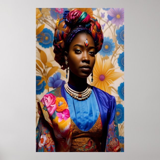 Princess with floral head scarf poster (Front)