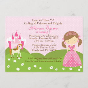 Princess with Horse birthday invitation