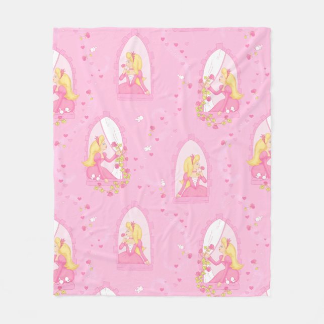 Princess with roses fleece blanket (Front)