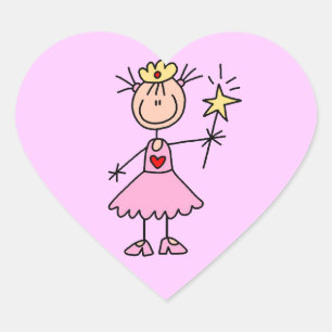 Princess With Wand Heart Sticker