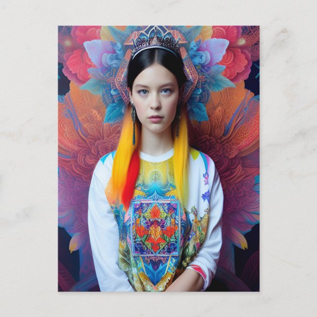 Princess with white sweater postcard (Front)