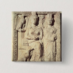 Princess Zenobia and a female companion 15 Cm Square Badge