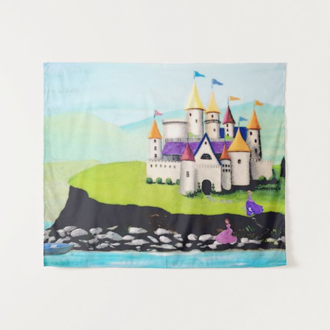 Princesses and Castle Tapestry (Front (Horizontal))