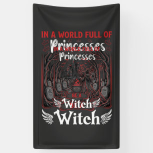 Princesses Be Witch Halloween Castle Cauldron Grav Banner