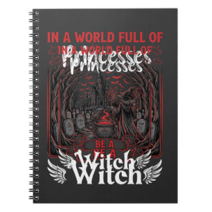 Princesses Be Witch Halloween Castle Cauldron Grav Notebook