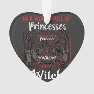 Princesses Be Witch Halloween Castle Cauldron Grav Ornament