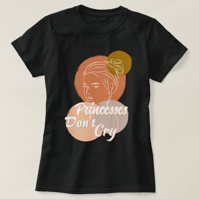 princesses don't cry lyrics Writing Black T-Shirt (Design Front)