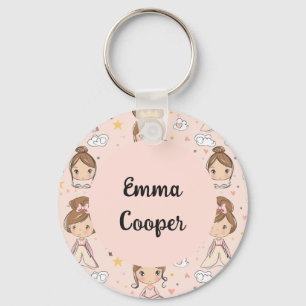 Princesses & Hearts Soft Pastels Kids' Key Ring