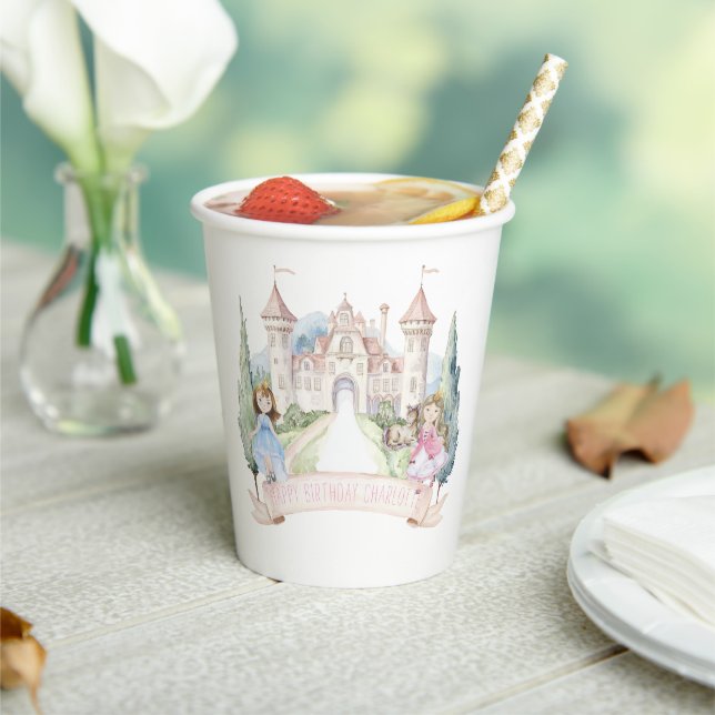 Princesses, Knights & Dragons Fairy Tale Birthday Paper Cups (Insitu)