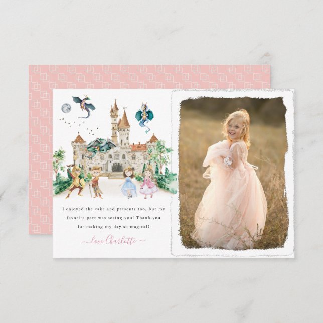 Princesses, Knights & Dragons Fairy Tale Thank You (Front/Back)