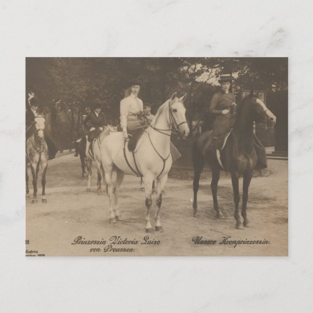 Princesses riding horse sidesaddle #056SS Postcard (Front)