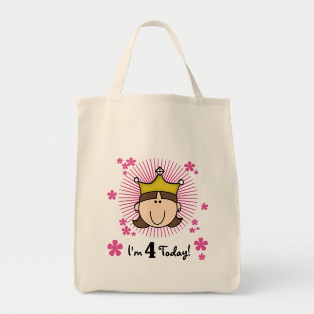 Princesss 4th Birthday Tshirts and Gifts Tote Bag (Front)