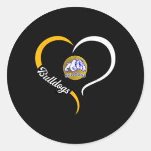 Princeton Bulldogs Logo Half Heart Slogan Hs Classic Round Sticker