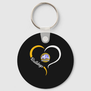 Princeton Bulldogs Logo Half Heart Slogan Hs  Key Ring