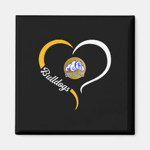 Princeton Bulldogs Logo Half Heart Slogan Hs Magnet