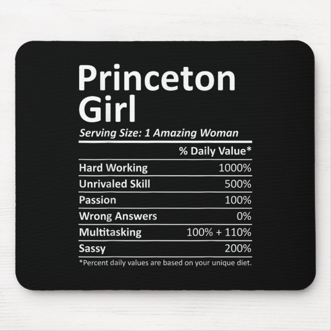 Princeton Girl Nj New Jersey Funny City Home Roots Mouse Pad (Front)