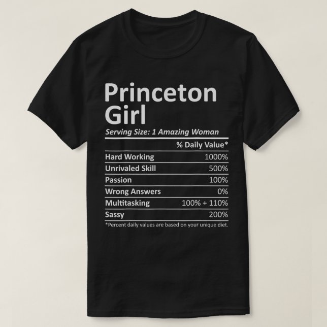 PRINCETON GIRL NJ NEW JERSEY Funny City Home Roots T-Shirt (Design Front)