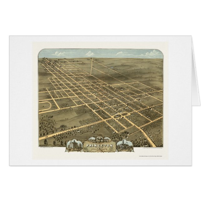 Princeton, IL Panoramic Map - 1870 (Front Horizontal)