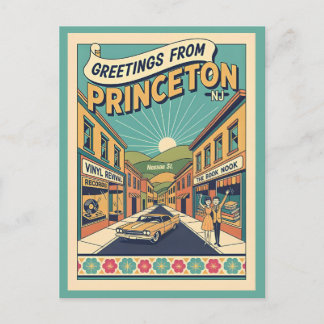 Princeton NJ Nassau St Vintage Style Postcard