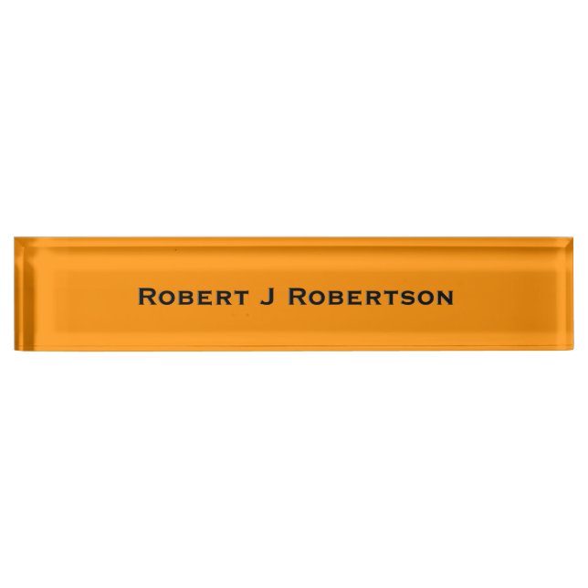 Princeton Orange Personalised Nameplate (Front)