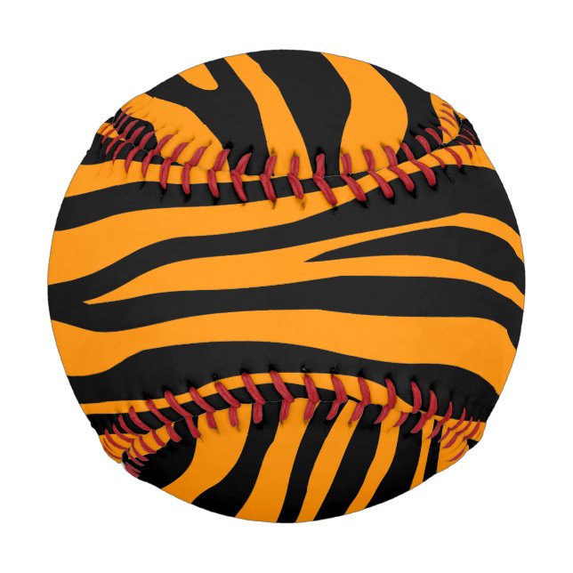 Princeton Orange Zebra Print Baseball (Front)