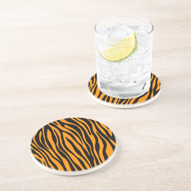 Princeton Orange Zebra Print Coaster (Side)