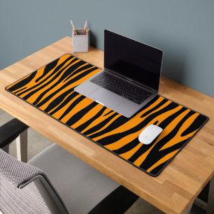 Princeton Orange Zebra Print Desk Mat