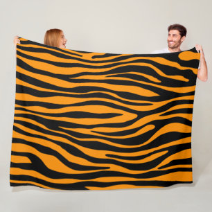 Princeton Orange Zebra Print Fleece Blanket