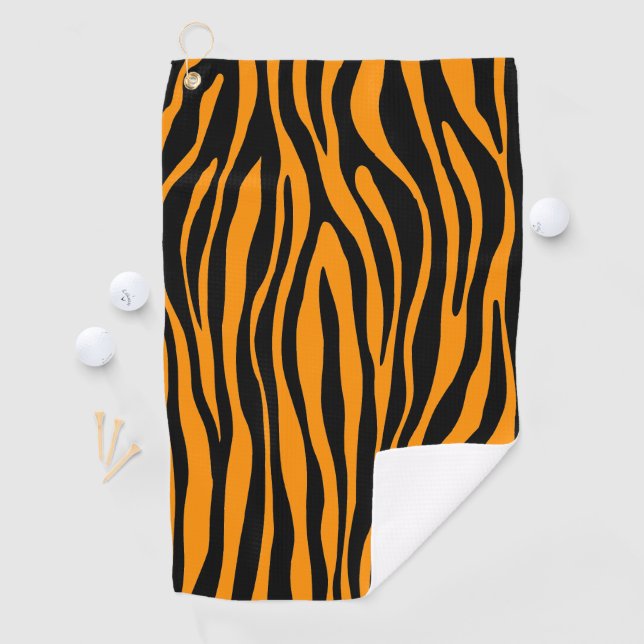Princeton Orange Zebra Print Golf Towel (InSitu)