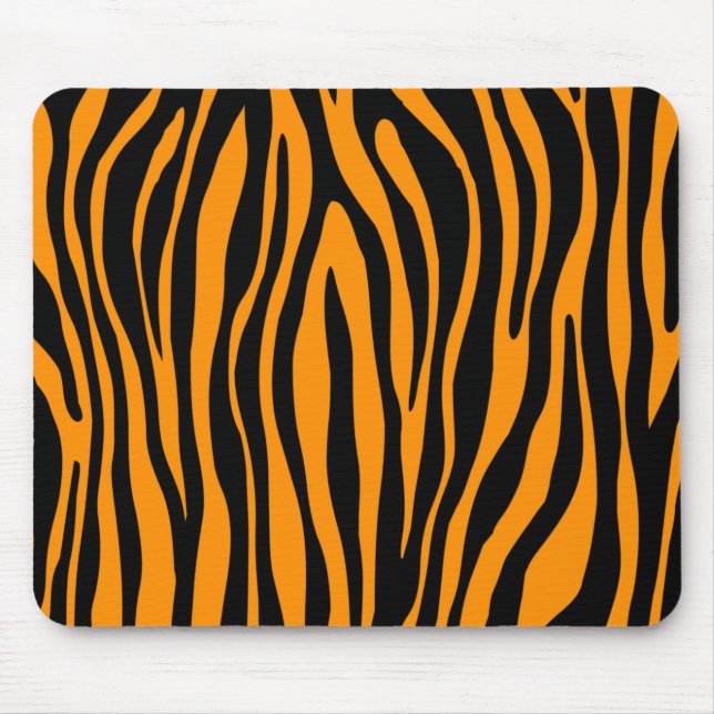Princeton Orange Zebra Print Mouse Pad (Front)
