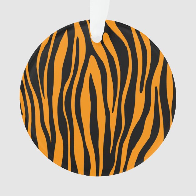 Princeton Orange Zebra Print Ornament (Front)
