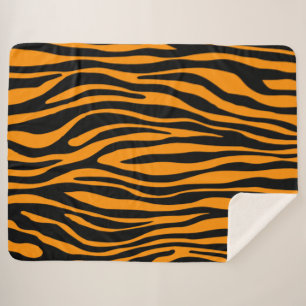 Princeton Orange Zebra Print Sherpa Blanket