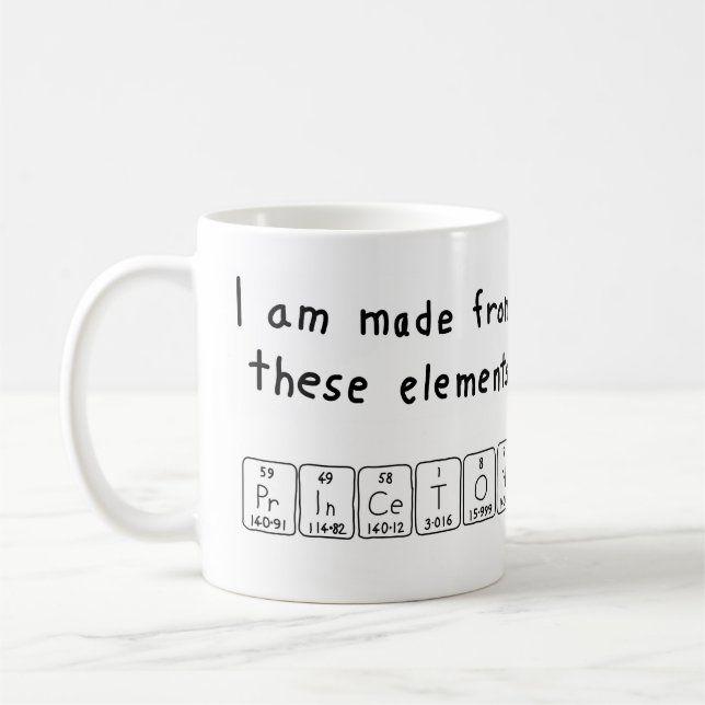 Princeton periodic table name mug (Left)