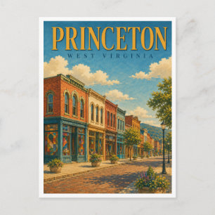 Princeton West Virginia Mercer Street GeoSaga Postcard
