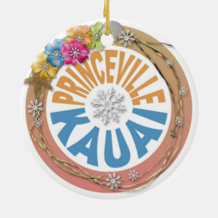 Princeville Kauai Hawaii hibiscus holiday ornament