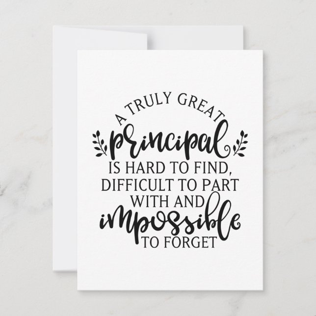 Principal Appreciation Day Ideas Card (Front)