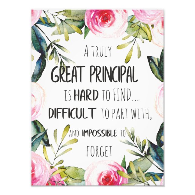 Principal Appreciation Gift Principal Office decor Photo Print (Front)