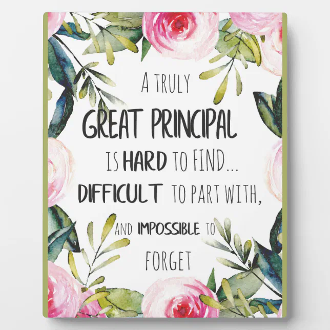 Principal Appreciation Plaque