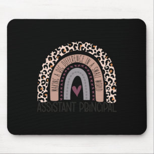 Principal Appreciation Leopard Print Rainbow Mouse Pad
