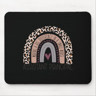 Principal Appreciation Leopard Print Rainbow  Mouse Pad
