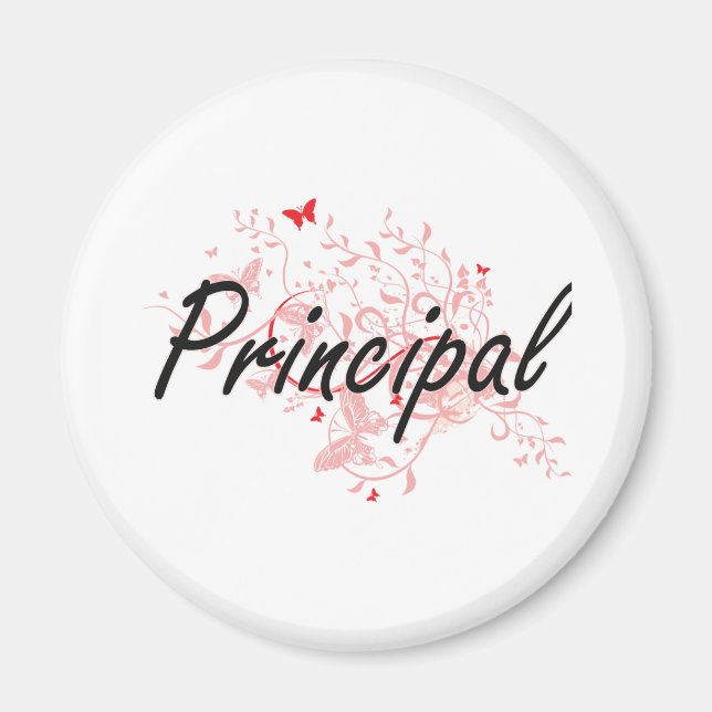 Principal Artistic Job Design with Butterflies Magnet (Front)