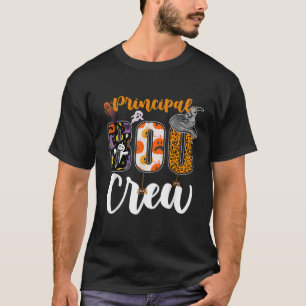 Principal Boo Crew Ghost Halloween Teachers School T-Shirt