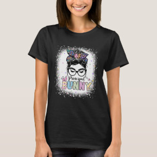 Principal Bunny Messy Bun Easter Day Matching Fami T-Shirt