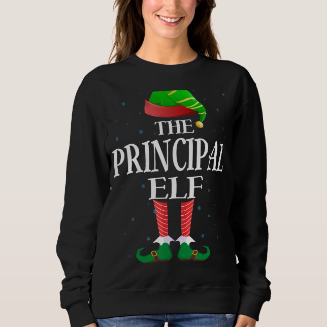Principal Elf Funny Matching Pajama Group Christma Sweatshirt (Front)